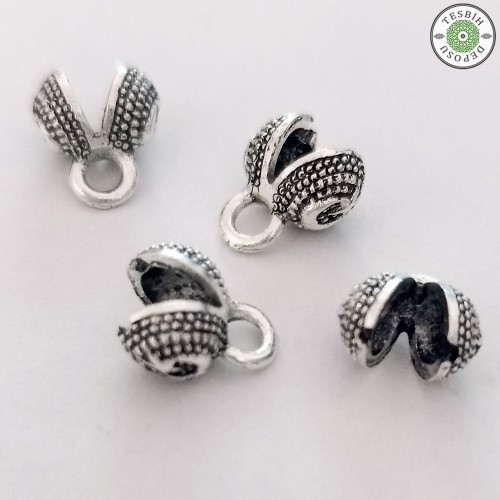 7 mm Düğüm Gizleyici Kapama Ay Yldız Desenli Gümüş Renk - 1 Adet