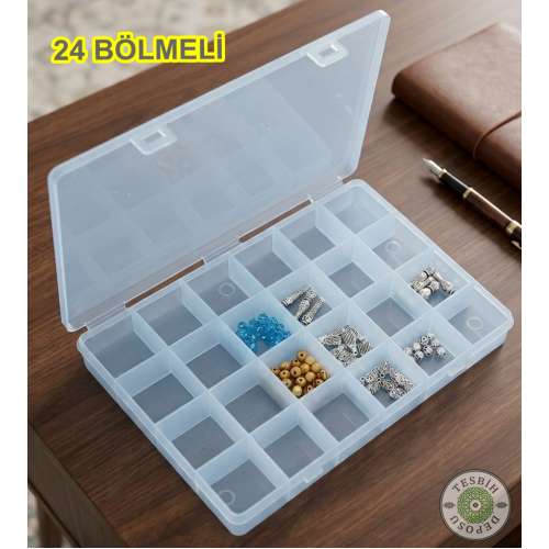 24 Bölmeli Plastik Malzeme Kutusu