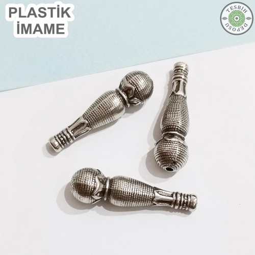 Krom Kaplama Plastik Tesbih İmamesi 3,5 cm. 1 adet