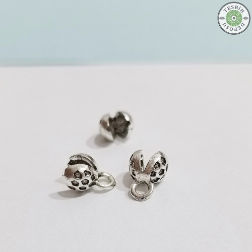 7 mm Nokta Desenli Düğüm Gizleyici Kapama Gümüş Renk - 1 Adet