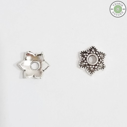 50 Adet Yıldız Desenli Döküm Kapak 8-10 mm Boncuk İçin